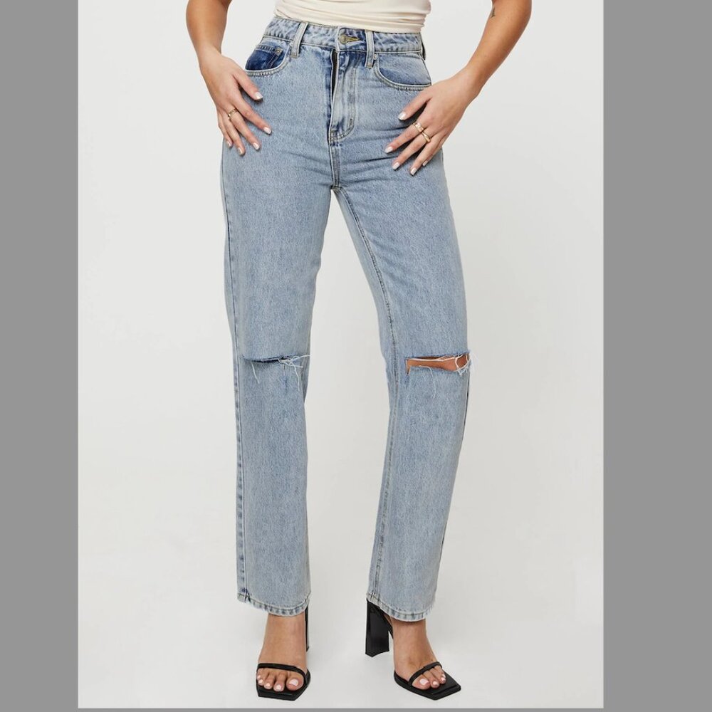 Princess Polly high rise straight leg jeans denim